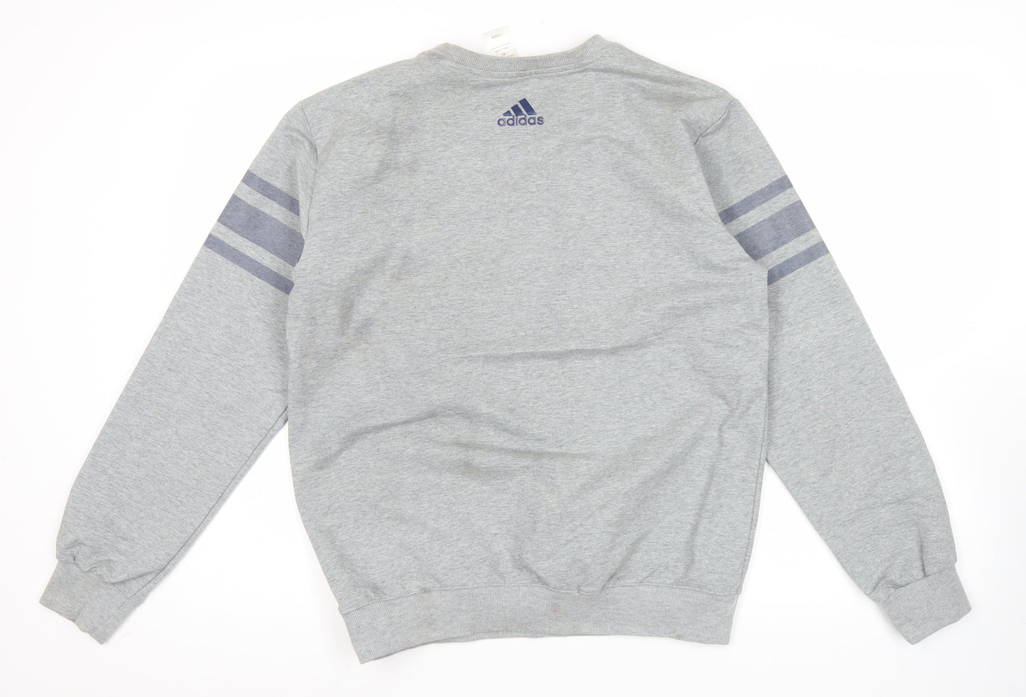 Adidas Men’s Grey Logo Sweatshirt L Pullover Crew Neck Sportswear