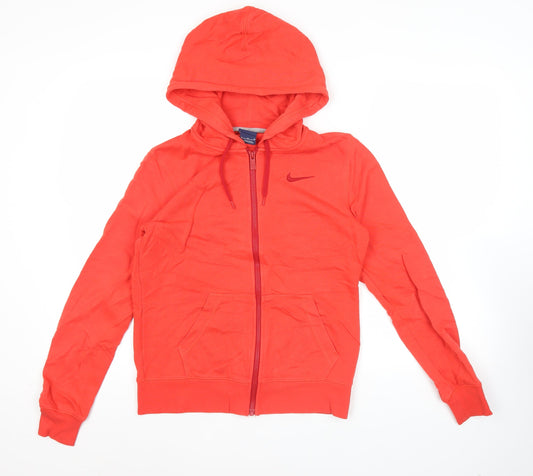 Womens UK M Regular Nike Red Full Zip Hoodie