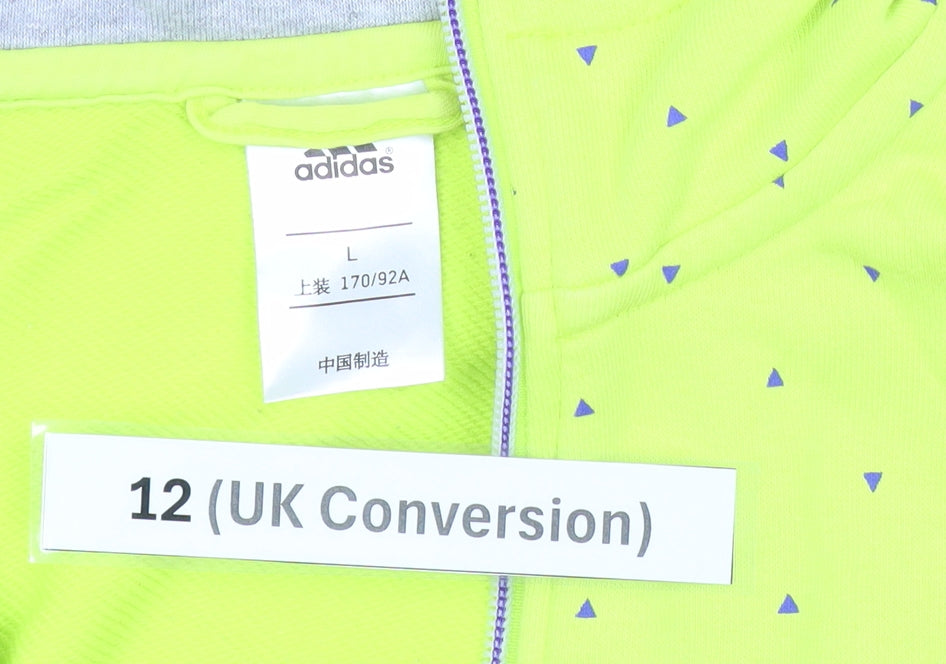 Adidas Women’s Grey Green Track Jacket Size 12 Full Zip