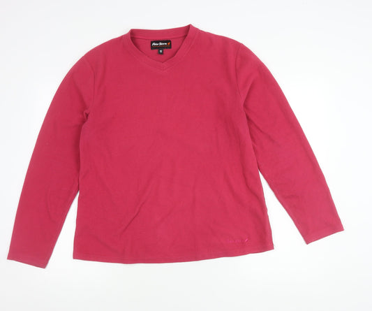 Peter Storm Womens Pink Size 16 Pullover Fleece Sweatshirt V-Neck