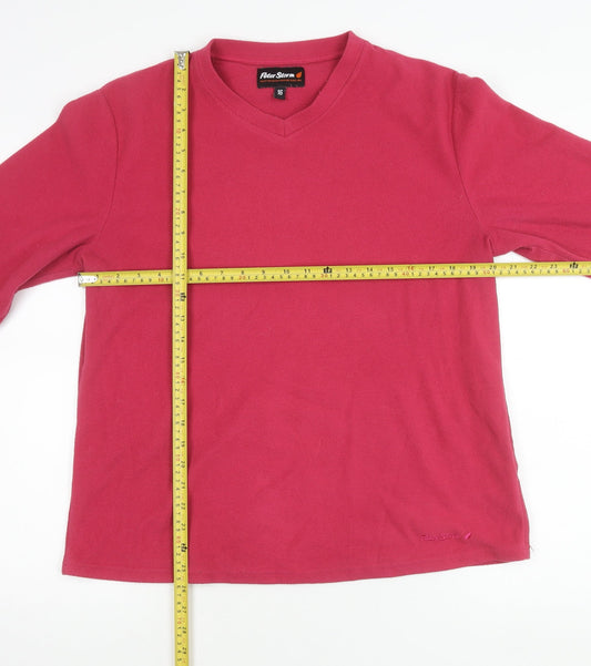 Peter Storm Womens Pink Size 16 Pullover Fleece Sweatshirt V-Neck