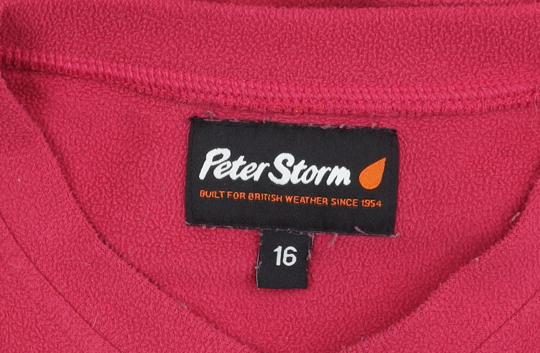 Peter Storm Womens Pink Size 16 Pullover Fleece Sweatshirt V-Neck