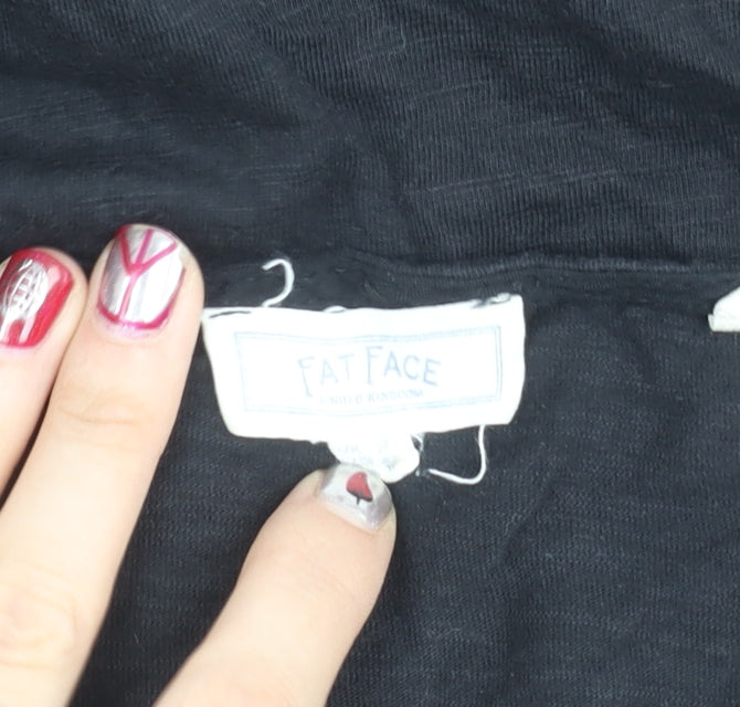 Fat Face Women’s Black Tunic Blouse M Long Sleeve Cotton Modal