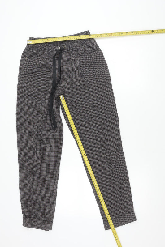 Zara Trafaluc Women’s Grey Check Jogger Trousers XS