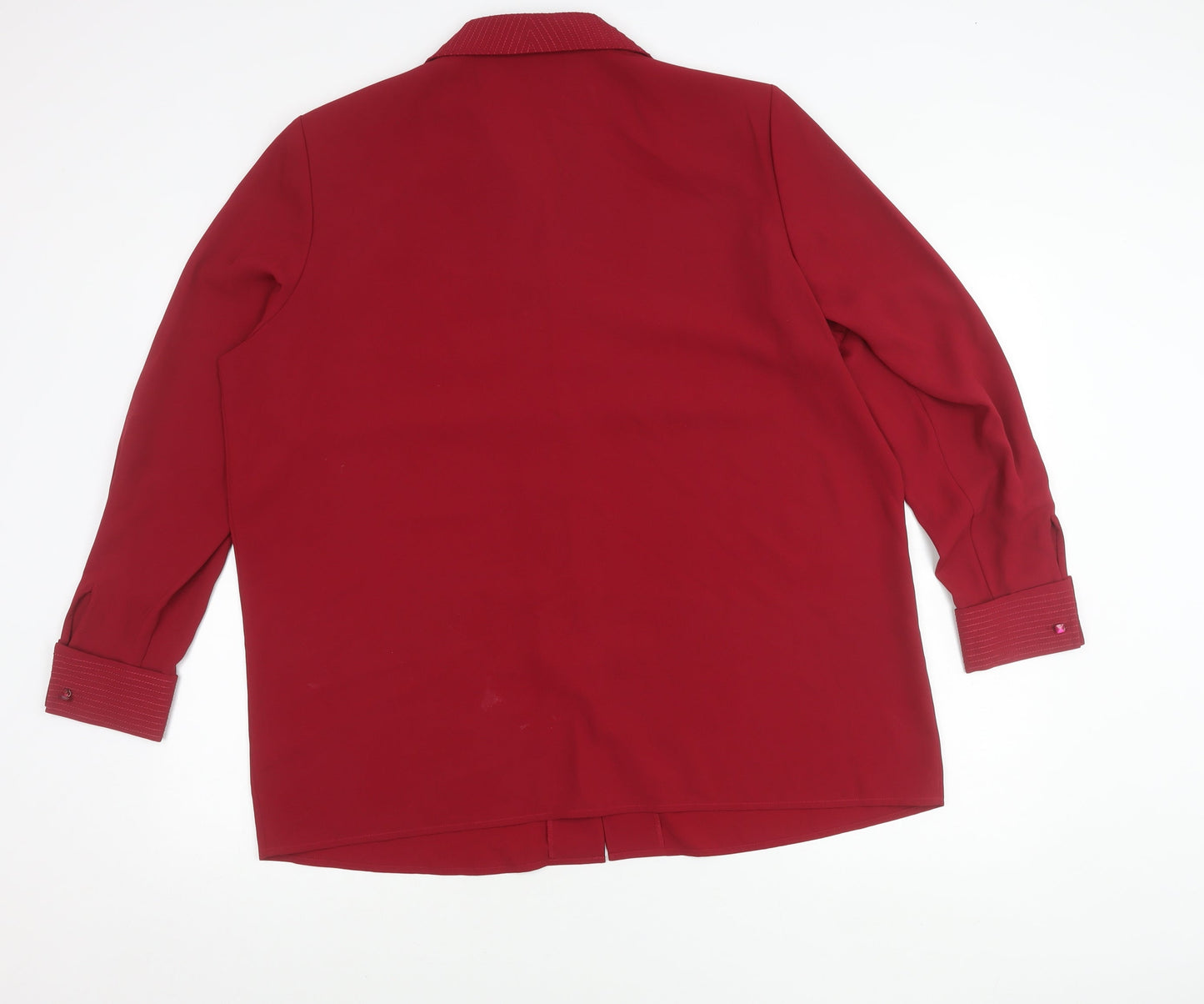 Ann Harvey Women’s Red Button-Up Shirt Size 16 Long Sleeve