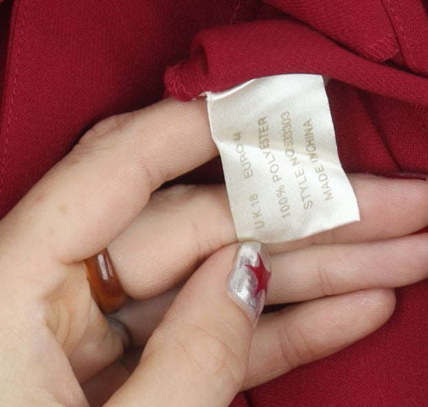 Ann Harvey Women’s Red Button-Up Shirt Size 16 Long Sleeve