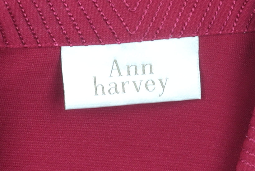 Ann Harvey Women’s Red Button-Up Shirt Size 16 Long Sleeve