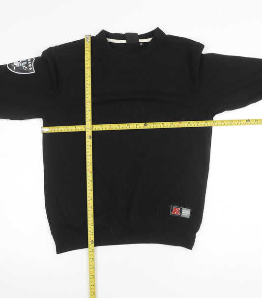 NFL Team Apparel Men’s Black Medium Pullover Sweatshirt Raiders Logo