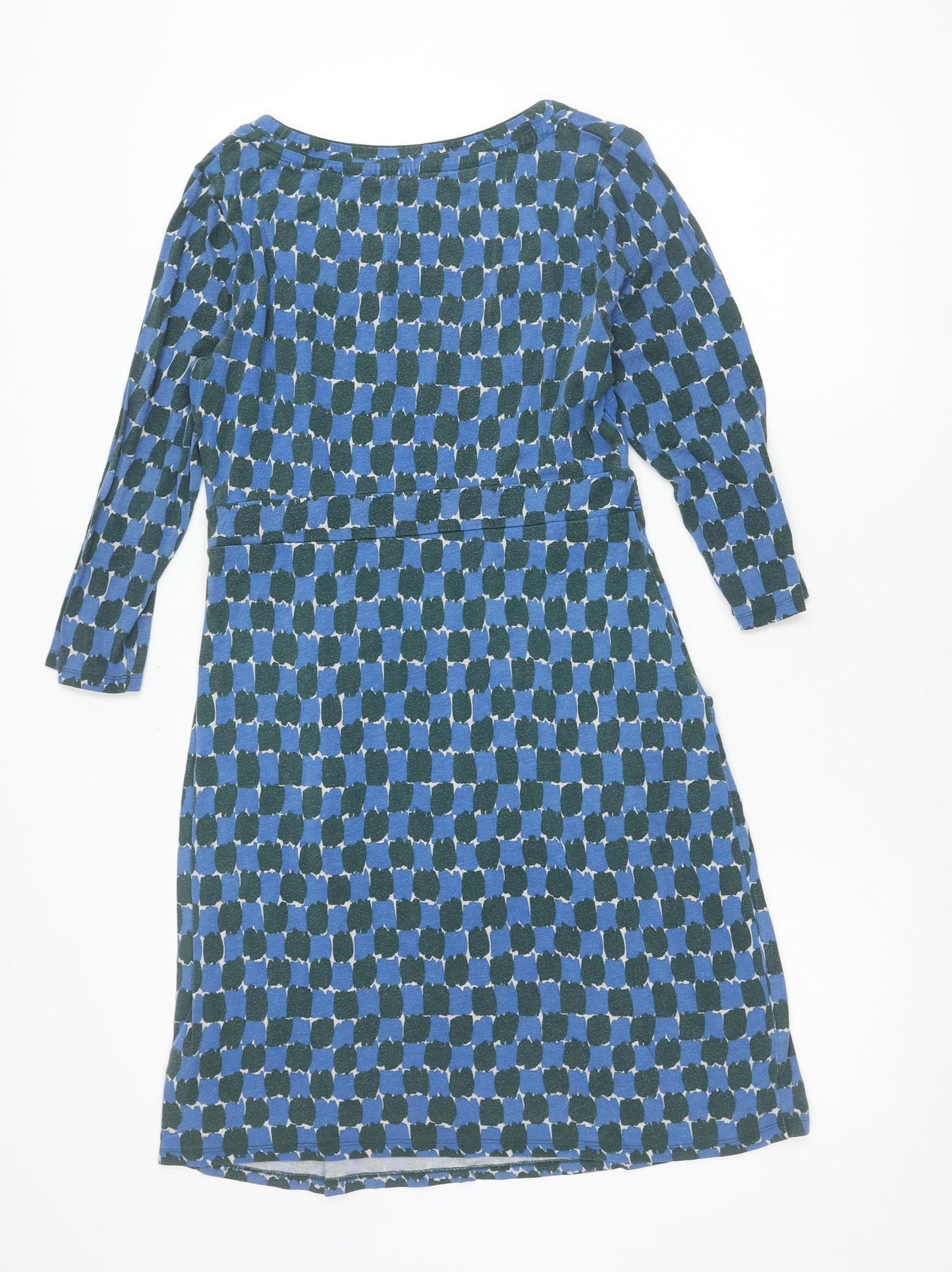 Boden Womens Blue Geometric Fit & Flare Dress Size 12