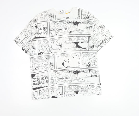 Disney at George Women’s White Winnie the Pooh Comic Print Cotton T-Shirt Size 8