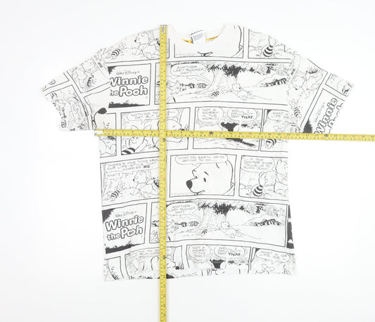 Disney at George Women’s White Winnie the Pooh Comic Print Cotton T-Shirt Size 8