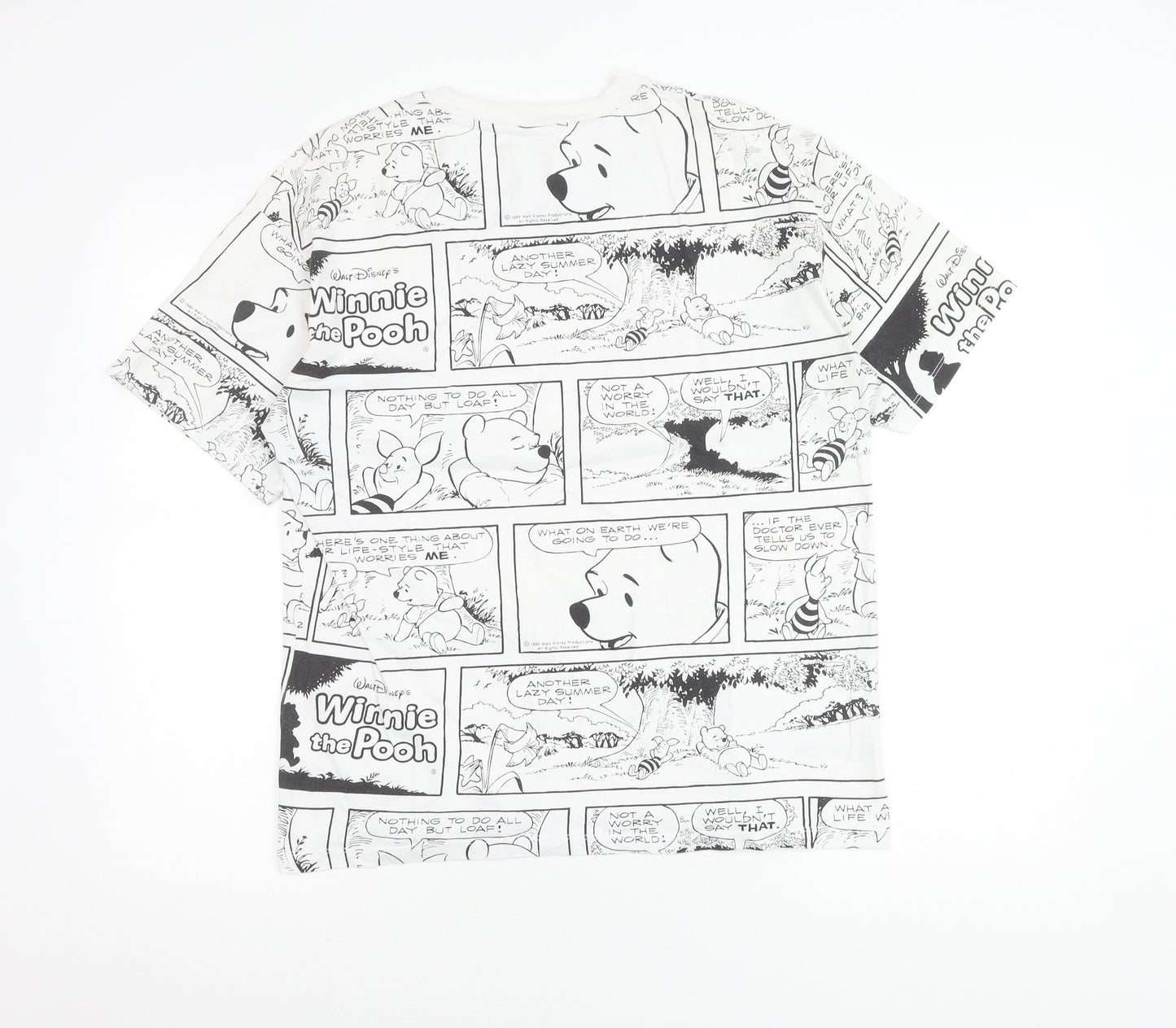 Disney at George Women’s White Winnie the Pooh Comic Print Cotton T-Shirt Size 8