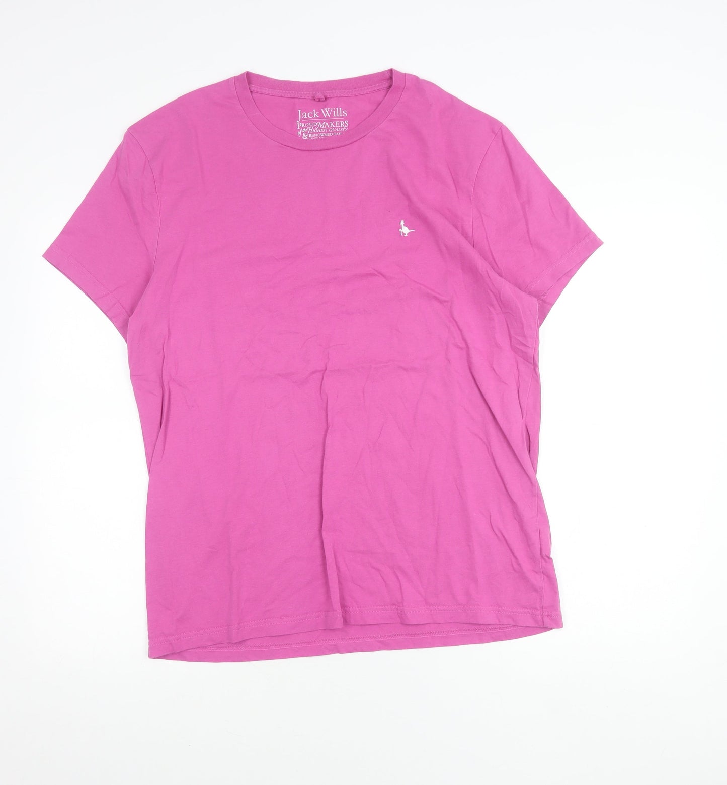 Jack Wills Men’s Pink Cotton Crew Neck Logo T-Shirt Size L