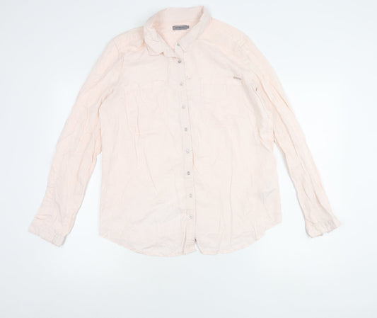 Calvin Klein Jeans Womens Pink Button-Up Long Sleeve Shirt L