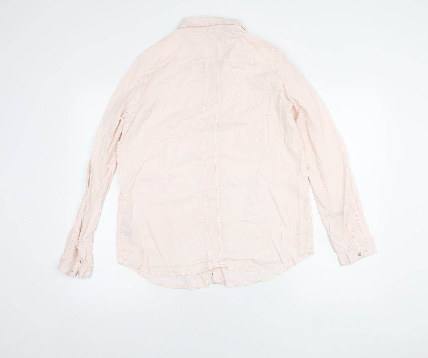 Calvin Klein Jeans Womens Pink Button-Up Long Sleeve Shirt L