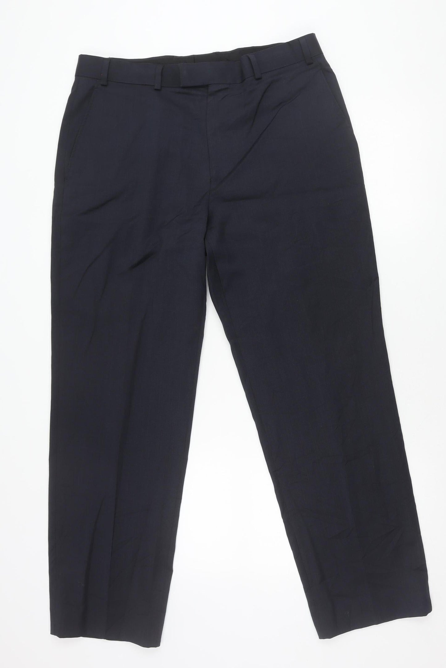 Austin Reed Men’s Black 36S Dress Pants Wool Blend Trousers