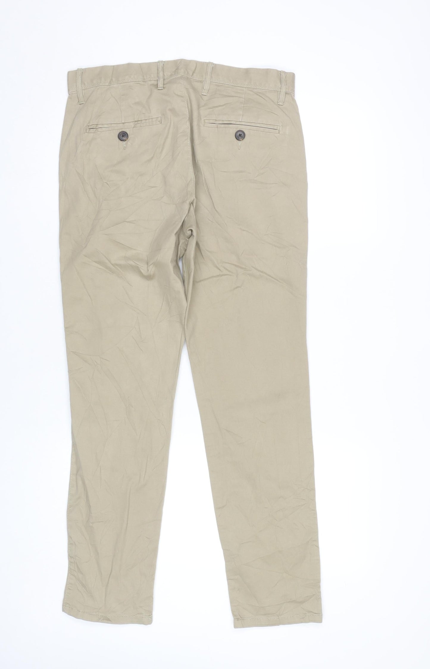 Gap Men's Beige Skinny Khaki Trousers Size 31x30 Slim Fit Cotton