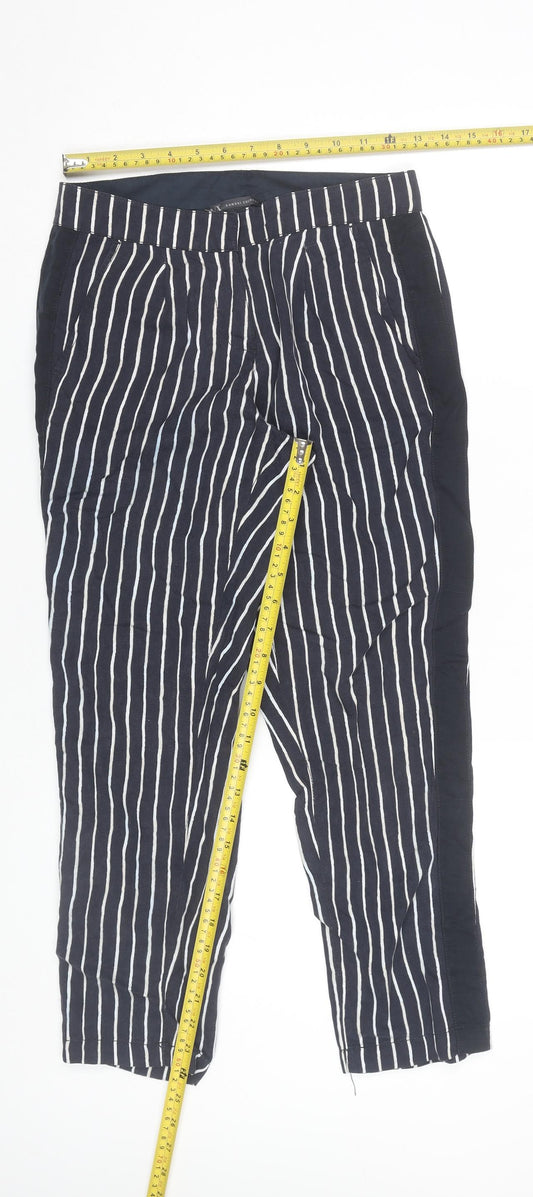 Armani Exchange Womens Black Striped 2XS Chino Trousers