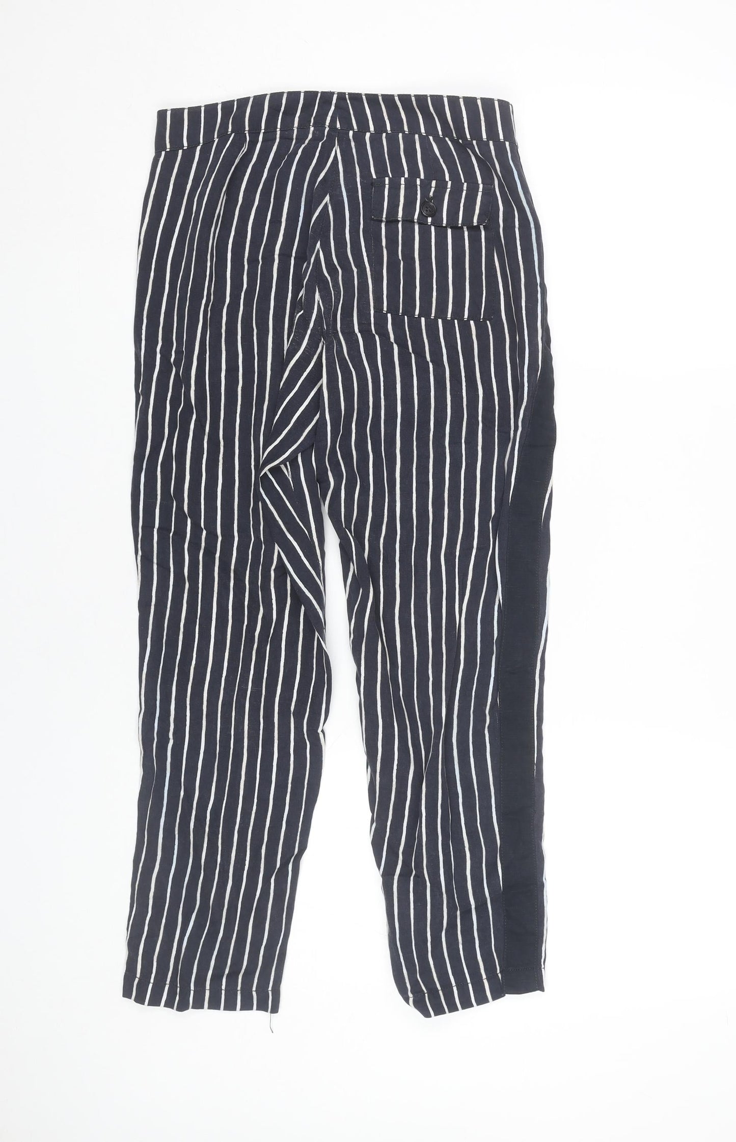 Armani Exchange Womens Black Striped 2XS Chino Trousers