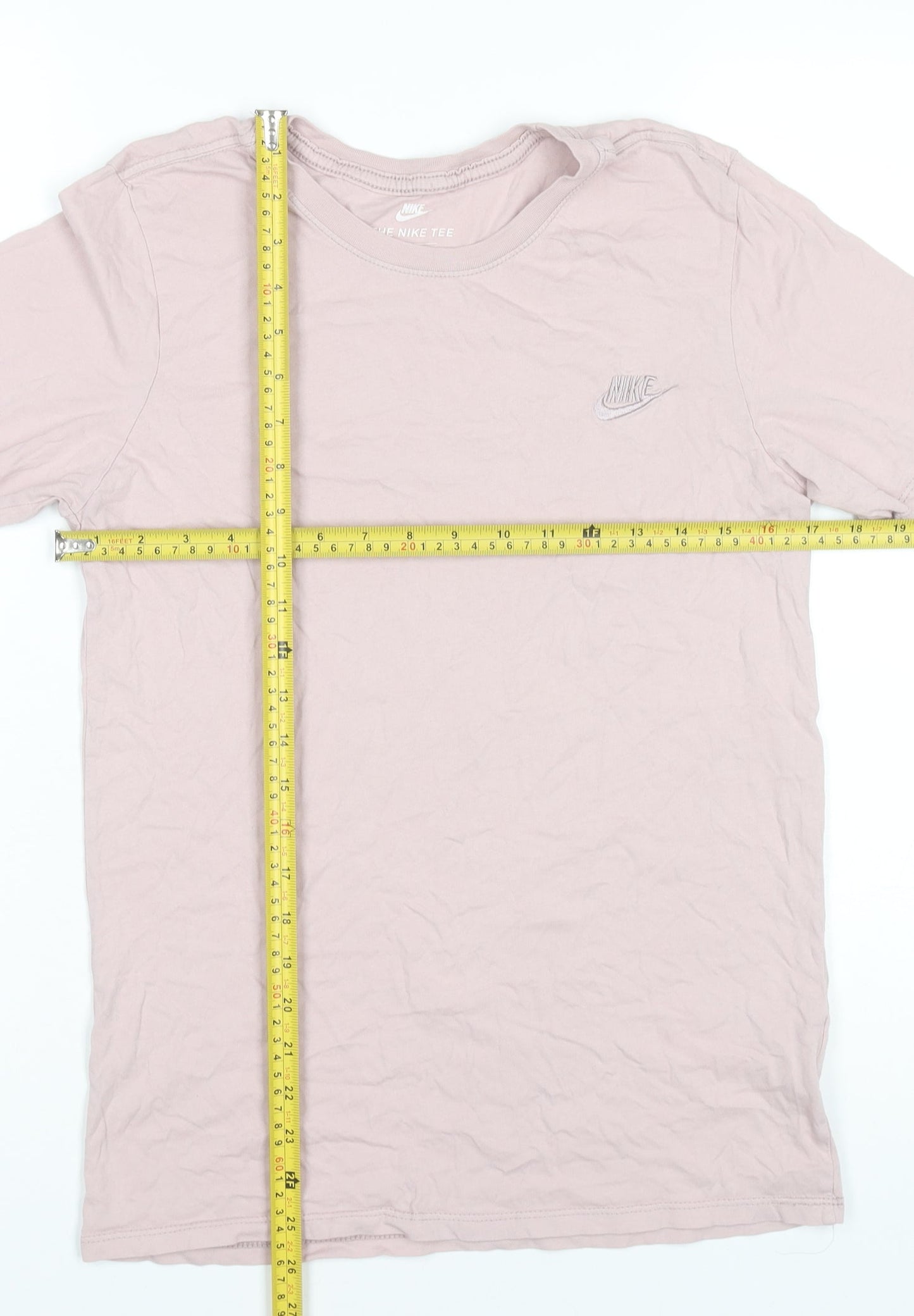 Nike Womens Pink Short Sleeve Athletic Fit Cotton T-Shirt Size S