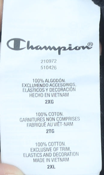 Champion Men's Black 2XL Regular Fit Cotton Logo T-Shirt