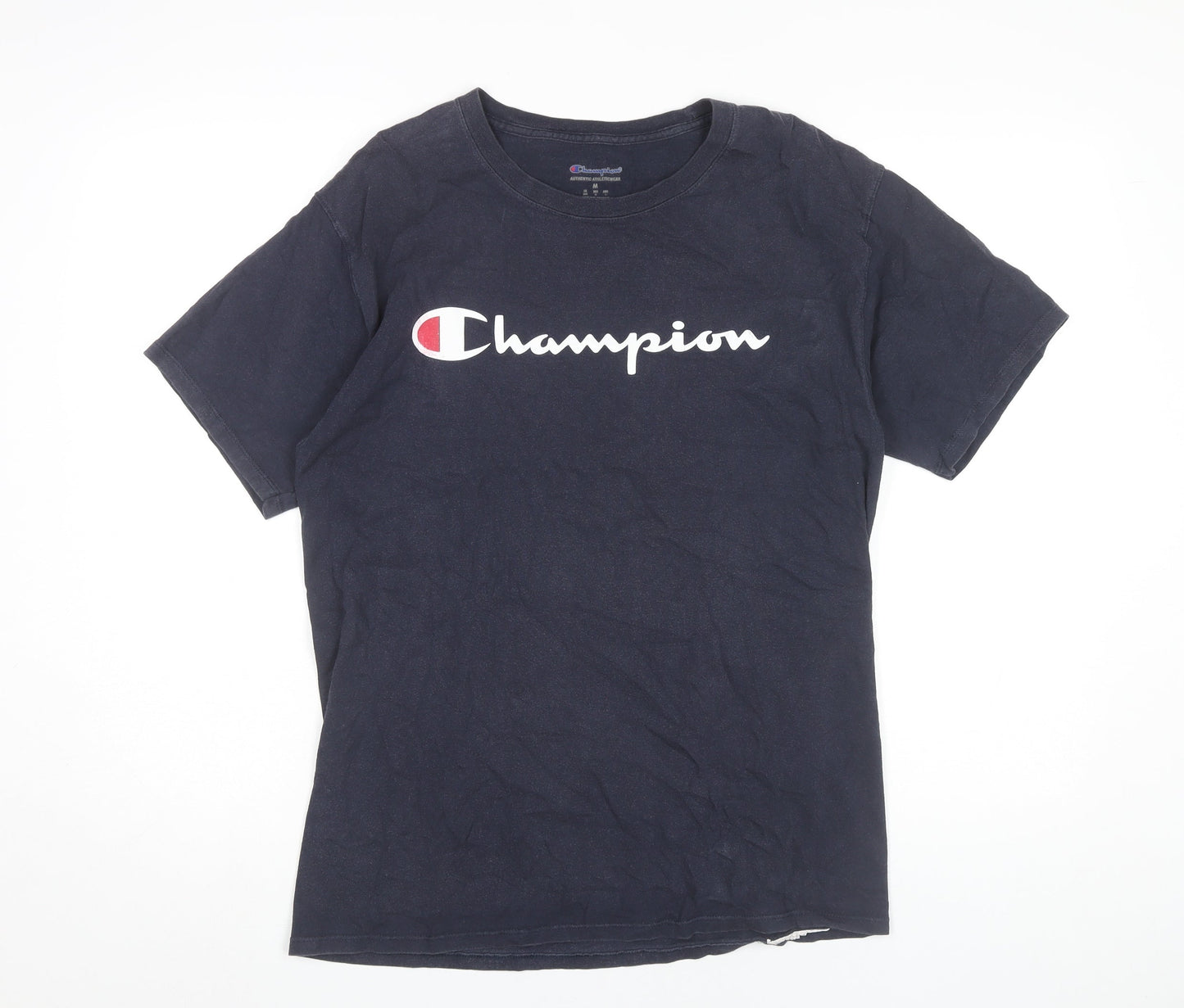 Champion Men’s Blue Medium Logo Crew Neck Short Sleeve T-Shirt