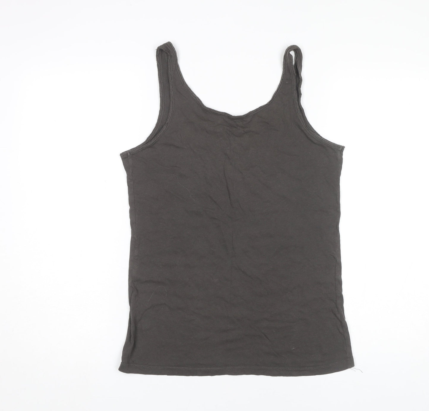 Firetrap Womens Black Cotton Graphic Tank Top M Gothic Rose Festival