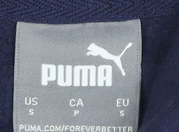 Puma Men’s Blue Pullover Hoodie Small Logo Hooded Sweatshirt