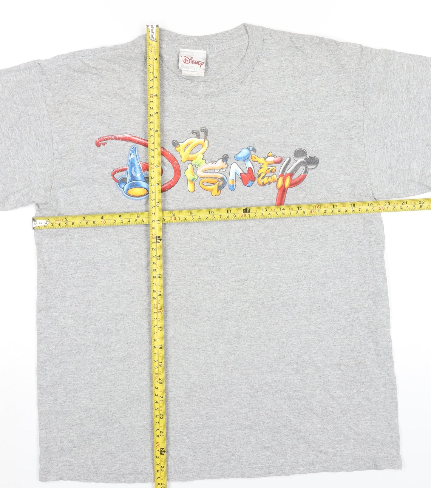 Disney Men’s Grey Graphic Logo T-Shirt Size M Short Sleeve
