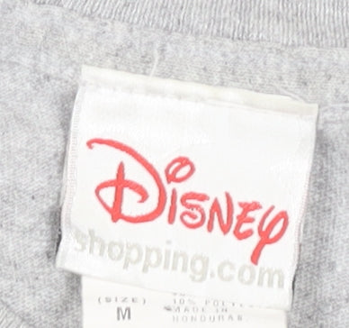 Disney Men’s Grey Graphic Logo T-Shirt Size M Short Sleeve