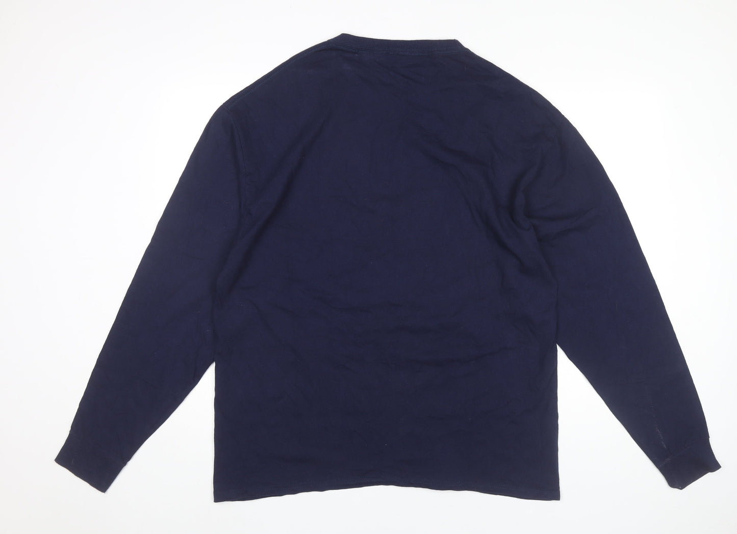 Champion Men’s Blue XL Long Sleeve Crew Neck Cotton T-Shirt