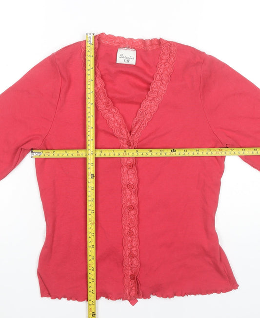 Lavender Hill Women’s Red Wrap Blouse UK 14 Long Sleeve Cotton