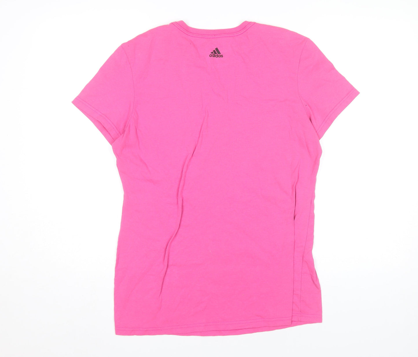 Adidas Womens Pink L T-Shirt Crew Neck Short Sleeve Sports Tee