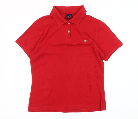 Lacoste Women’s Red Polo Shirt Size 14 Short Sleeve Cotton