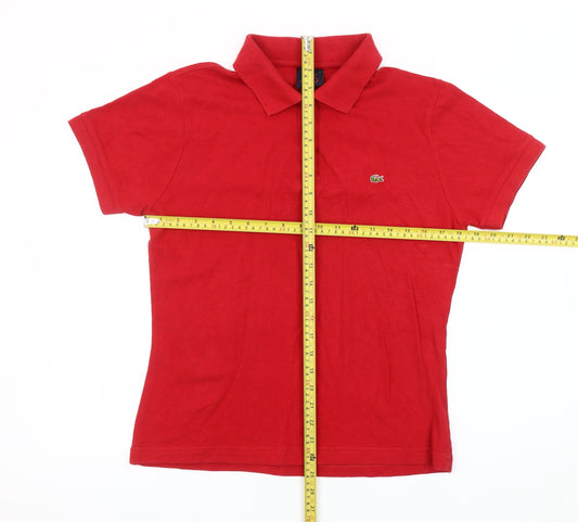 Lacoste Women’s Red Polo Shirt Size 14 Short Sleeve Cotton
