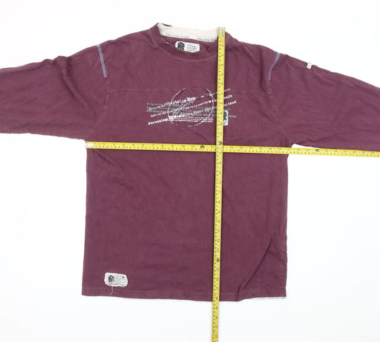 England Rugby Mens Purple Long Sleeve Graphic T-Shirt Size L Cotton