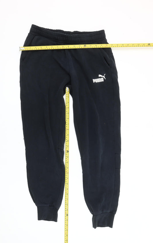 Puma Mens Black Jogger Sweatpants M Regular Fit Fleece Activewear