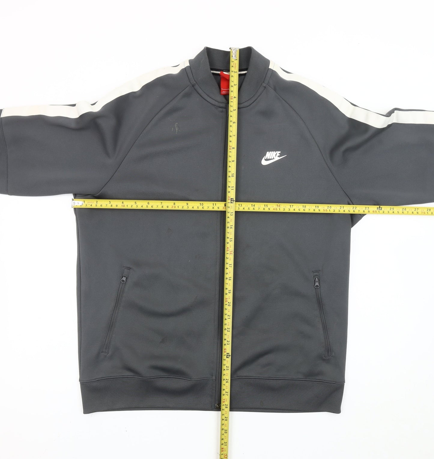 Nike Men Grey Track Jacket L Full Zip Polyester Sportswear