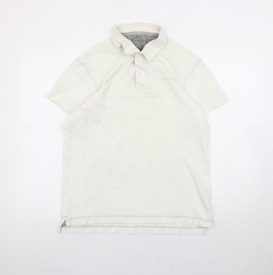Calvin Klein Jeans Men's White Polo Shirt Size L Cotton Casual