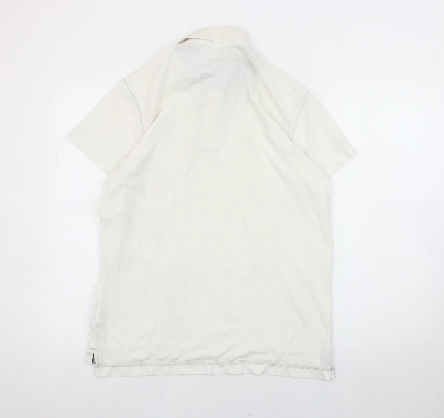 Calvin Klein Jeans Men's White Polo Shirt Size L Cotton Casual