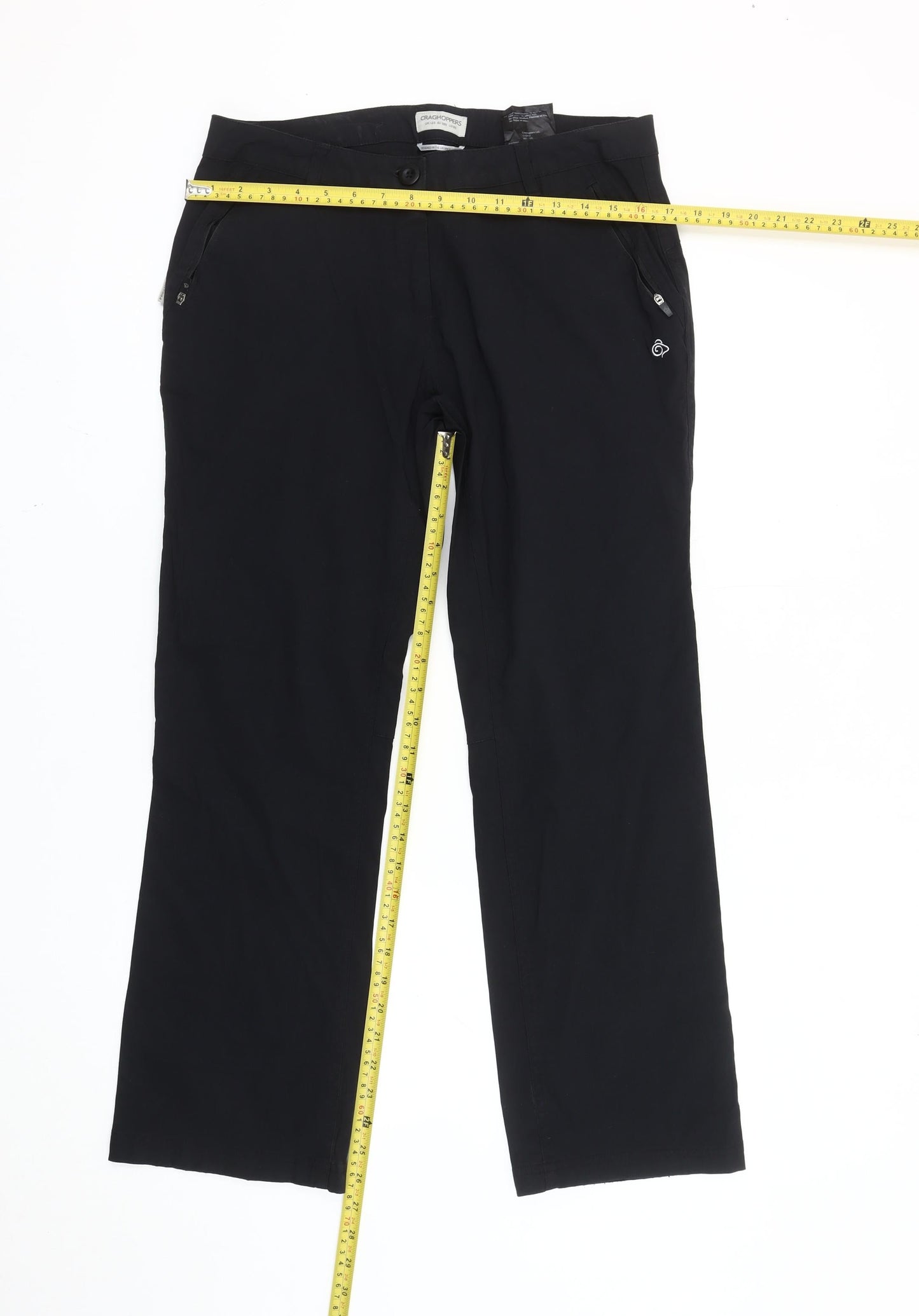Craghoppers Womens Black Cargo Trousers Size 12 Regular Outdoor Travel