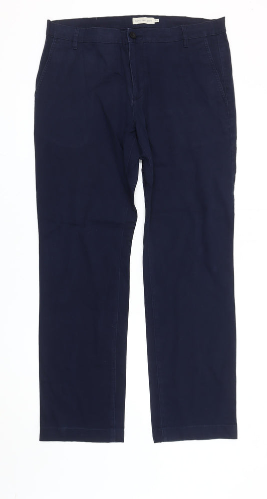 Calvin Klein Jeans Mens Blue Chino Trousers 36W 32L Straight Fit