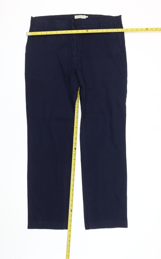Calvin Klein Jeans Mens Blue Chino Trousers 36W 32L Straight Fit