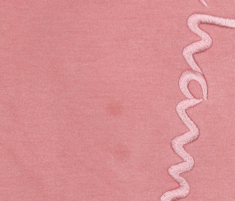 Champion Womens Pink Medium Pullover Hoodie Embroidered Logo Cotton