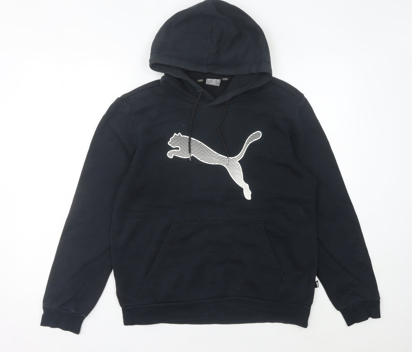 Puma Womens Black Hoodie Size 14 Logo Pullover Sweatshirt