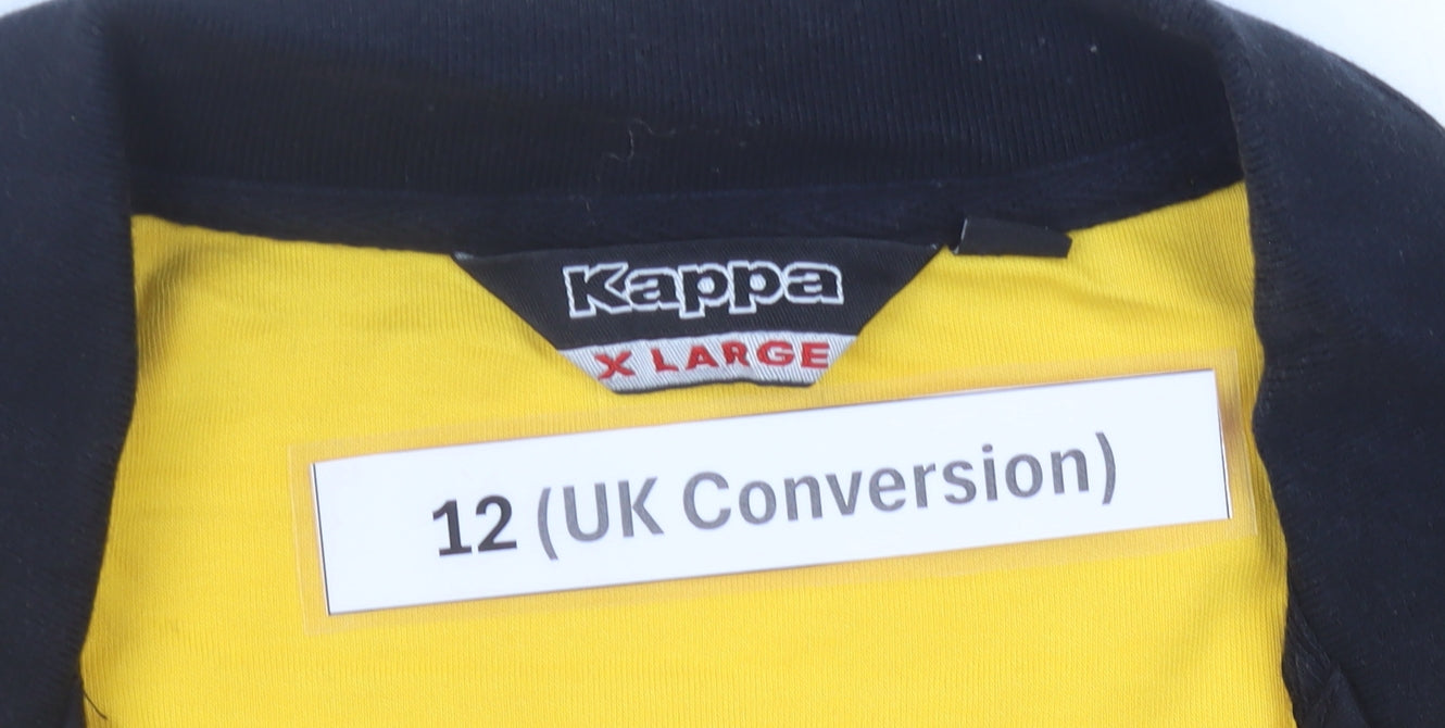 Kappa Womens Yellow Polo Shirt Size 12 Long Sleeve Germany Logo