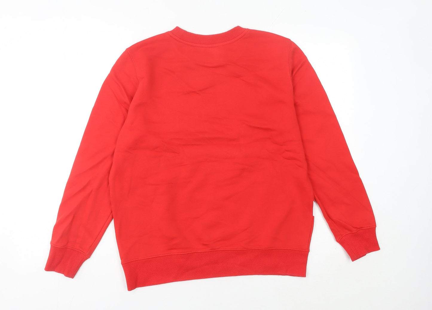 Calvin Klein Women’s Red Sweatshirt Small Logo Crew Neck Cotton Blend