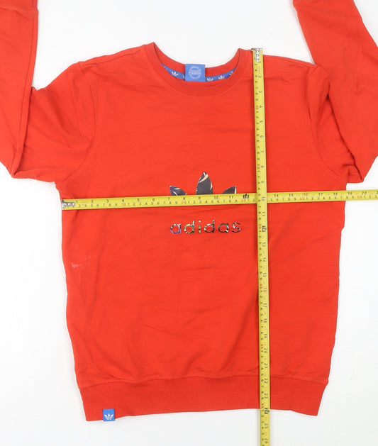 Adidas Womens Red Sweatshirt Size 12 Pullover Logo Long Sleeve
