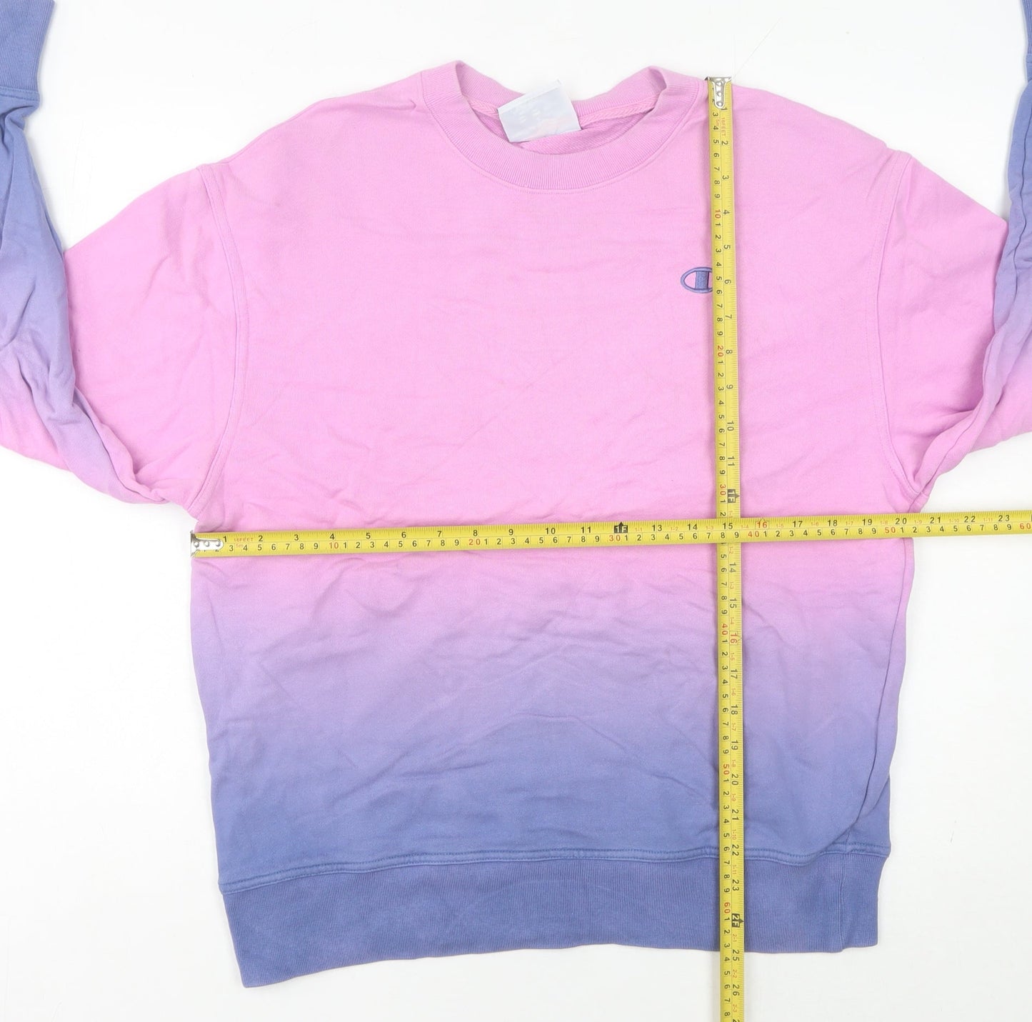 Champion Women’s Pink Purple Sweatshirt Small Cotton Ombre Logo