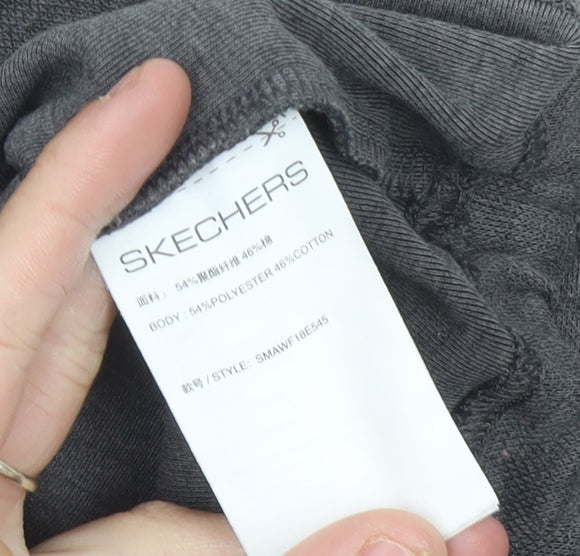 Skechers Womens Grey Hoodie Size 12 UK Pullover Long Sleeve